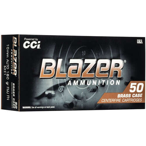 Ammunition Blazer Ammunition Blazer Brass 10mm BLAZER BRASS 10MM 180GR FMJ 50/1000 • Model: Blazer Brass